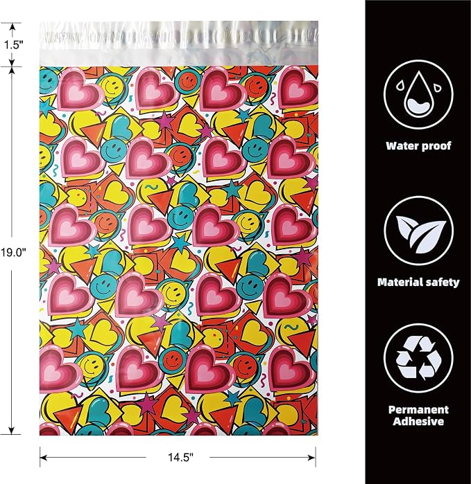 POLYSELLS 50pcs 14.5x19 Inches Poly Mailers, Cute Design Birthday Gifts - Image 2