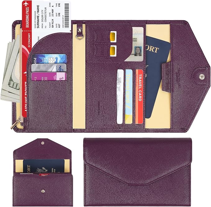 ZOPPEN Mulit-purpose Rfid Blocking Passport Holder Travel Wallet Passport and - Image 3