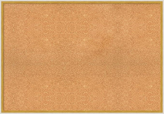 Amanti Art Natural Cork Board for Wall, 27x39 Vision Board with White Frame, Large Corkboard Office Decor for Home Organization, Modern Corkboard Pinboard to Display Items for Home Organization in-DeskLoop Office