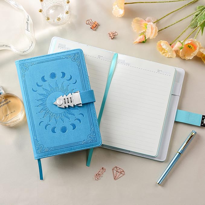 ZXHQ Journal with Lock with Pen, A5 224 Pages Lock Diary, Colorful Edge - Image 3