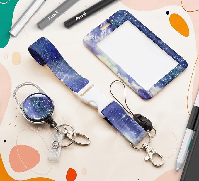 ID Badge Holder with Lanyard, Retractable ID Badge Card Holders Detachable Neck - Image 7