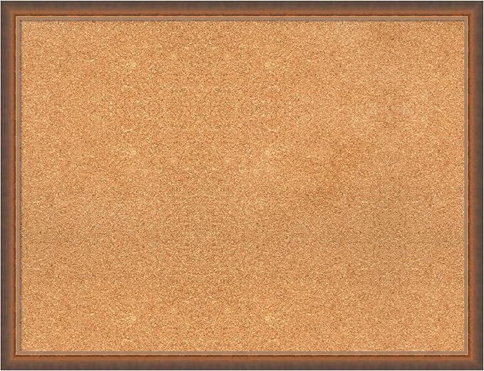 Amanti Art Natural Cork Board for Wall, 26x34 Vision Board with Bronze Frame, Large Corkboard Office Decor for Home Organization, Modern Corkboard Pinboard to Display Items for Home Organization in-DeskLoop Office