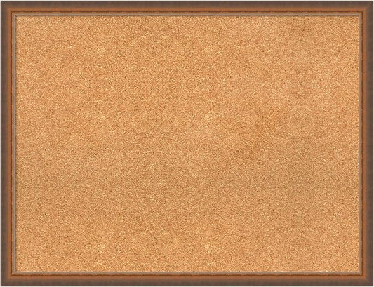 Amanti Art Natural Cork Board for Wall, 26x34 Vision Board with Bronze Frame, Large Corkboard Office Decor for Home Organization, Modern Corkboard Pinboard to Display Items for Home Organization in-DeskLoop Office