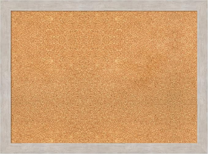 Amanti Art Natural Cork Board for Wall, 23x31 Vision Board with Silver Wood Frame, Medium Corkboard Office Decor for Home Organization, Casual Corkboard Pinboard to display items for home organization-DeskLoop Office