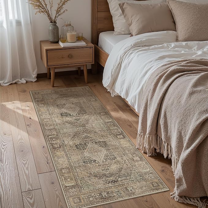 GENIMO Runner Rug 2x7 Non Slip Machine Washable Hallway Runner Vintage Rug - Image 2
