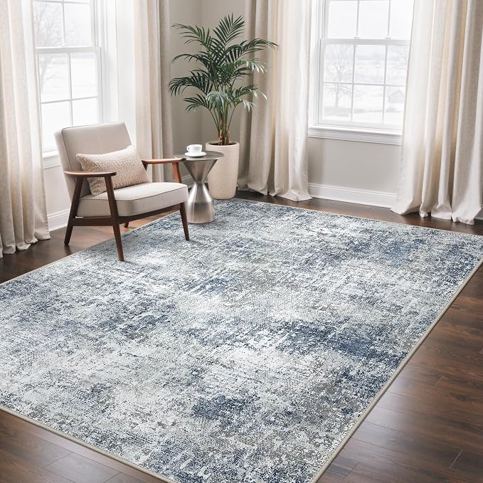 GENIMO Washable Area Rugs for Living Room, 8x10 Modern Non Slip Rugs, Low Pile by GENIMO