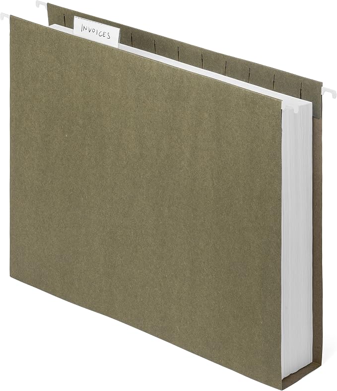 Blue Summit Supplies 25 Extra Capacity Hanging File Folders, Letter Size 2” | - Image 3