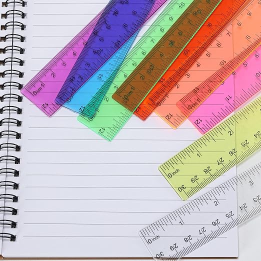 Ruler 12 Inch, Kid Rulers for School, Rulers Bulk for Classroom 8 Pack - Image 3