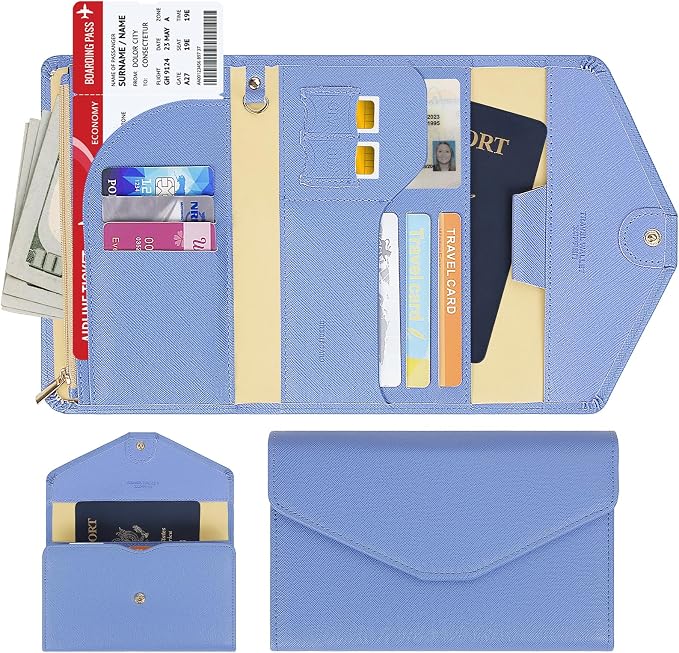 ZOPPEN Mulit-purpose Rfid Blocking Passport Holder Travel Wallet Passport and - Image 2