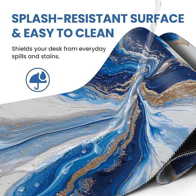 Aesthetic Desk Mat, Cute Ocean Marble Desk Pad Protector - Image 5