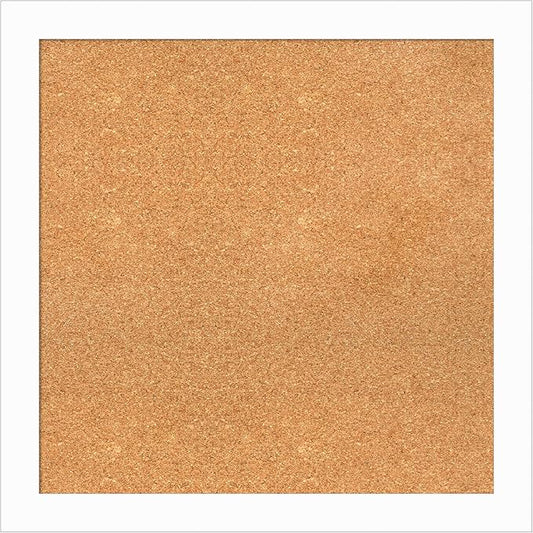 Amanti Art Natural Cork Board for Wall, 27x27 Vision Board with White Frame, Medium Corkboard Office Decor for Home Organization, Casual Corkboard Pinboard to Display Items for Home Organization in-DeskLoop Office
