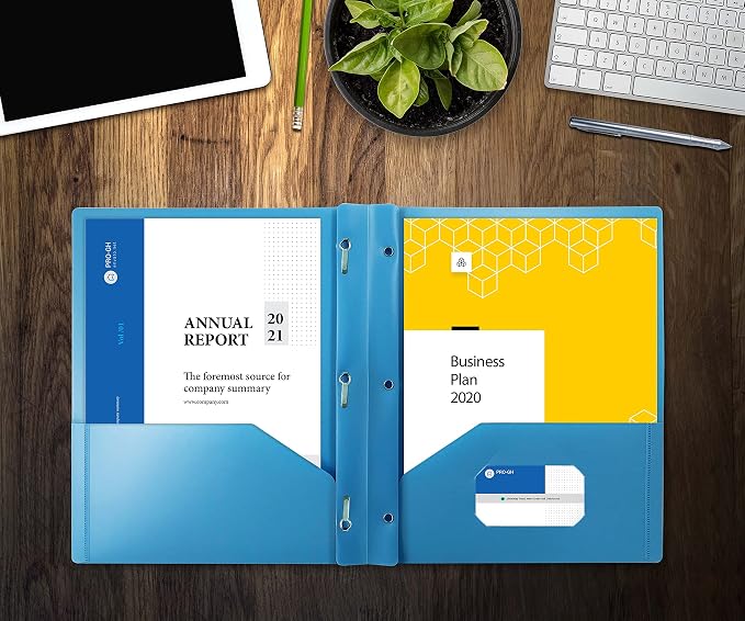 Better Office Products Light Blue Plastic 2 Pocket Folders - Image 2