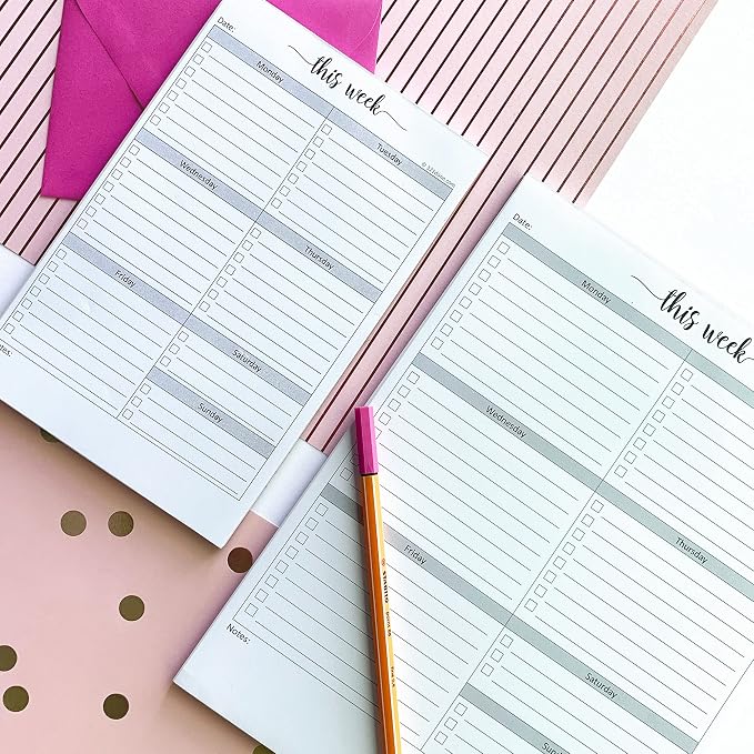 321Done Weekly Checklist Notepad, 8.5x11 Large Letter-Size Desk Pad - Image 5
