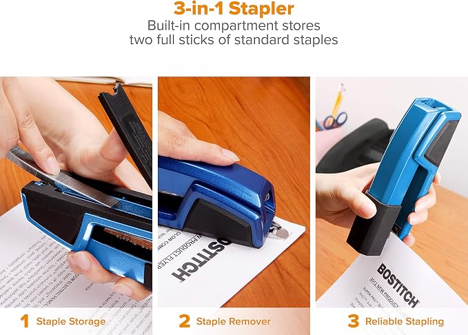 Bostitch Office Epic Metal 3 in 1 Stapler, 25 Sheet Capacity, Includes 210 - Image 5