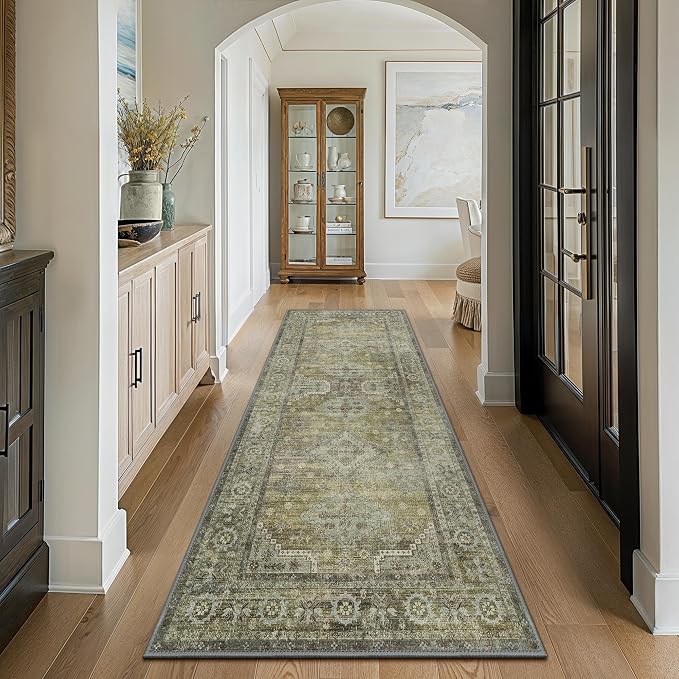 GENIMO Runner Rug 2x10 Non Slip Machine Washable Vintage Hallway Runner Rugs by GENIMO