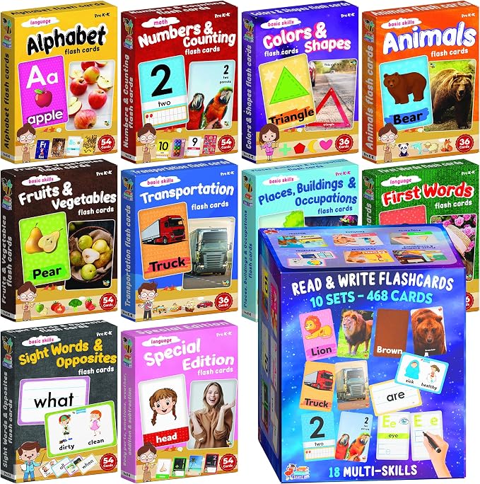 Flash Cards for Toddlers 2-4 Years – Jumbo Learning Box Set by The+Scholar+Bee