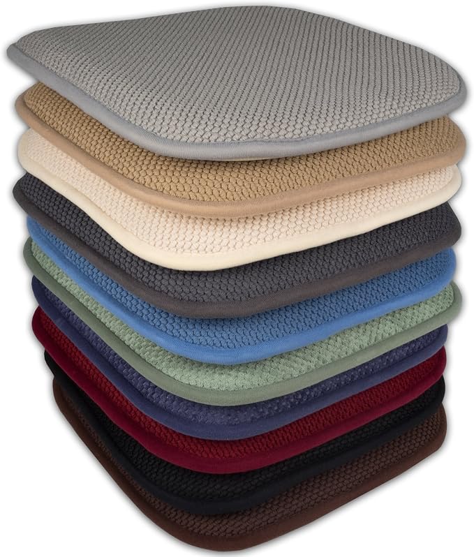 Sweet Home Collection Cushion Memory Foam Chair Pads Honeycomb Nonslip Back - Image 7