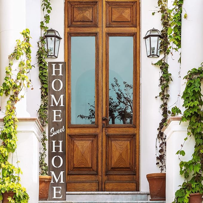 Home Sweet Home Sign for Front Door, Wood Rustic Front Porch Décor, Farmhouse - Image 6