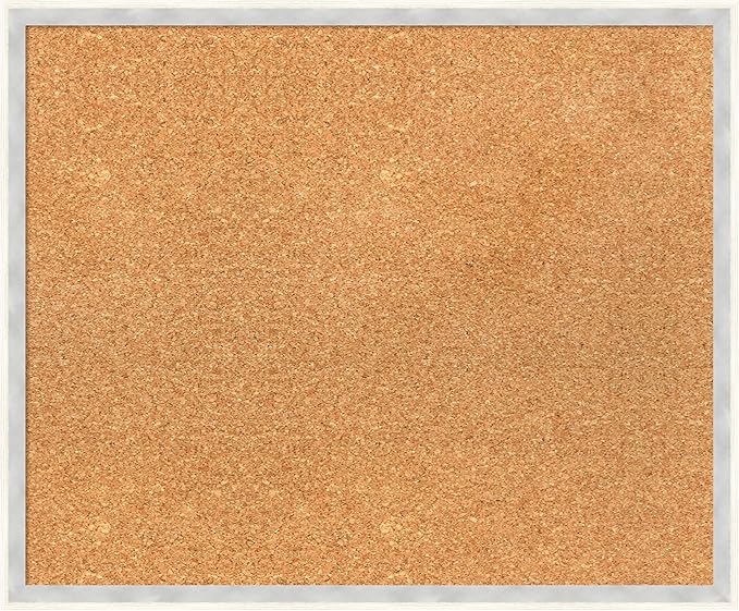 Amanti Art Natural Cork Board for Wall, 19x23 Vision Board with White Frame, Medium Corkboard Office Decor for Home Organization, Modern Corkboard Pinboard to Display Items for Home Organization in-DeskLoop Office