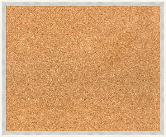 Amanti Art Natural Cork Board for Wall, 19x23 Vision Board with White Frame, Medium Corkboard Office Decor for Home Organization, Modern Corkboard Pinboard to Display Items for Home Organization in-DeskLoop Office