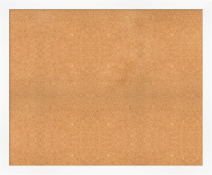 Amanti Art Natural Cork Board for Wall, 37x45 Vision Board with White Frame, Oversize Corkboard Office Decor for Home Organization, Modern Corkboard Pinboard to Display Items for Home Organization in-DeskLoop Office