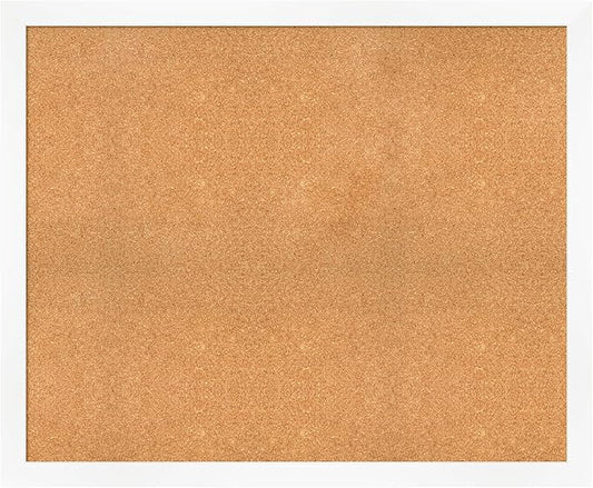 Amanti Art Natural Cork Board for Wall, 37x45 Vision Board with White Frame, Oversize Corkboard Office Decor for Home Organization, Modern Corkboard Pinboard to Display Items for Home Organization in-DeskLoop Office