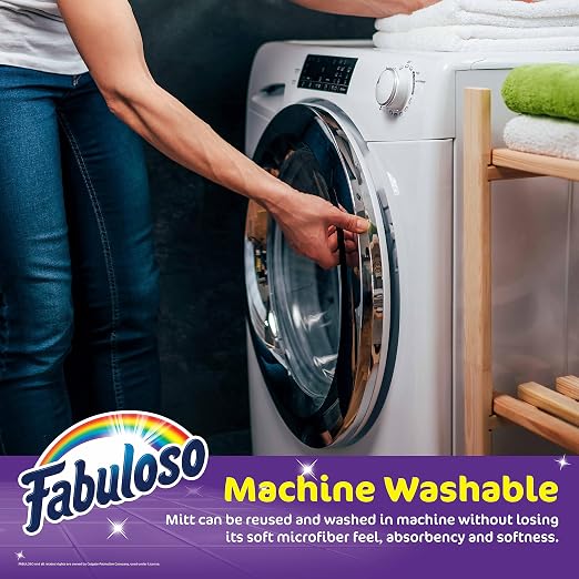 Fabuloso Microfiber Cleaning Mitt Glove, Lint-Free Scratch-Free Dusting Washing - Image 4
