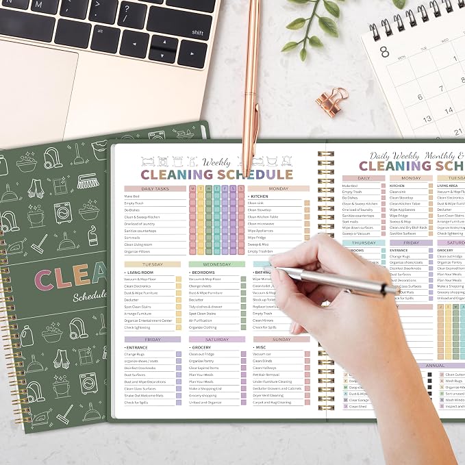 ADHD Cleaning Planner for Adults Women, Cleaning Schedule and Checklist Notebook - Image 5