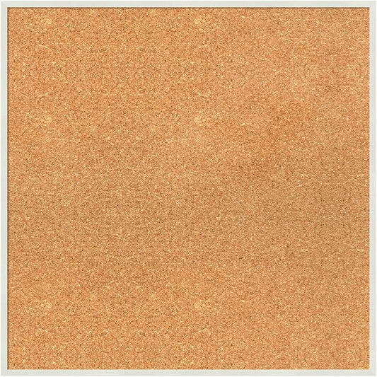 Amanti Art Natural Cork Board for Wall, 23x23 Vision Board with White Frame, Medium Corkboard Office Decor for Home Organization, Modern Corkboard Pinboard to Display Items for Home Organization in-DeskLoop Office