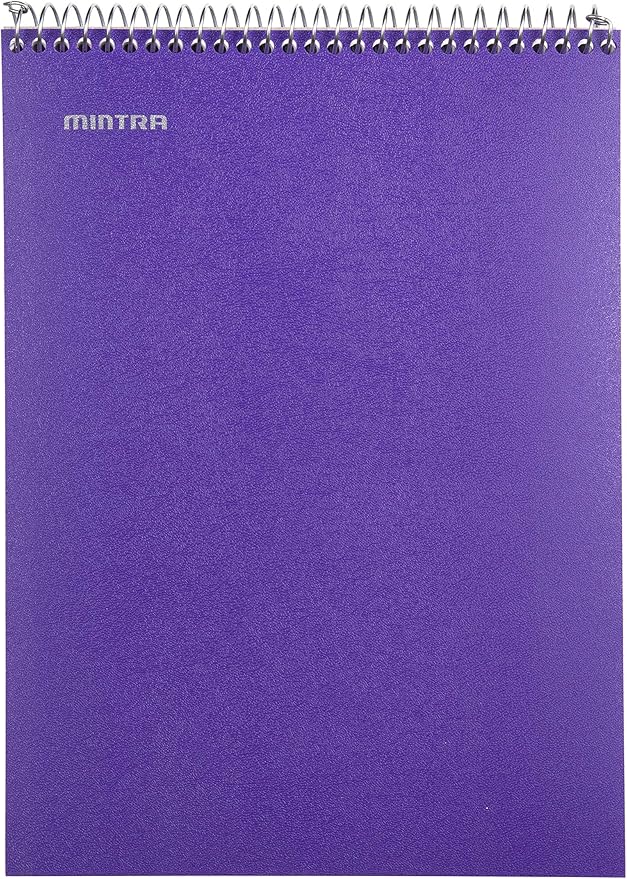 Mintra Office TOP BOUND Durable Spiral Notebooks (Purple, College Ruled 3pk)-DeskLoop Office