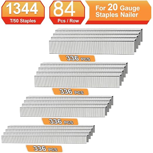 20 Guage 304 Stainless Steel T/50 Staples, 4 Sizes:1344pcs | - Image 3