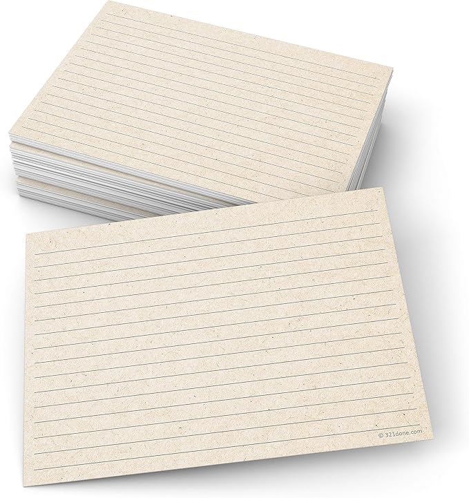 321Done Ruled Note Cards, 5x7 Thick Index Cards by 321Done