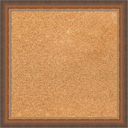 Amanti Art Natural Cork Board for Wall, 16x16 Vision Board with Bronze Frame, Small Corkboard Office Decor for Home Organization, Modern Corkboard Pinboard to Display Items for Home Organization in-DeskLoop Office