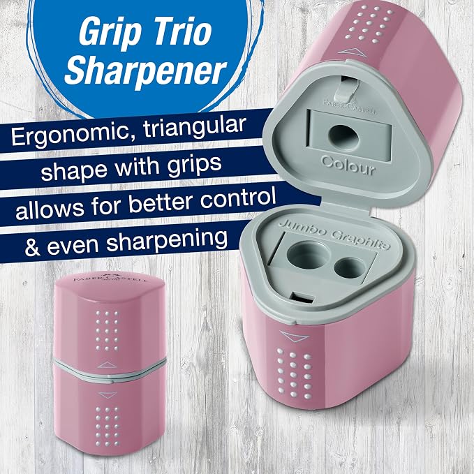 Faber-Castell Grip Trio Pencil Sharpener: Rose Shadows - Image 2