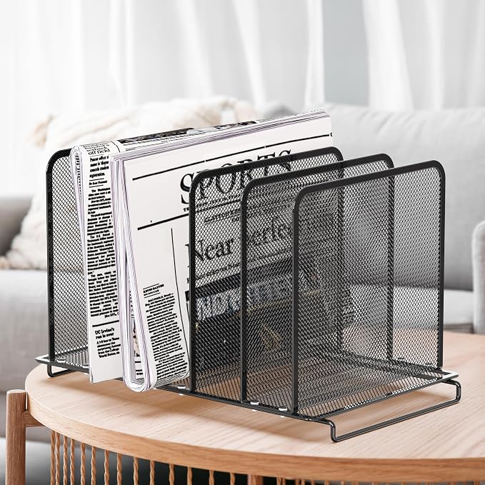 Simple Houseware Expandable 5 Section Upright File Sorter Organizer - Image 5