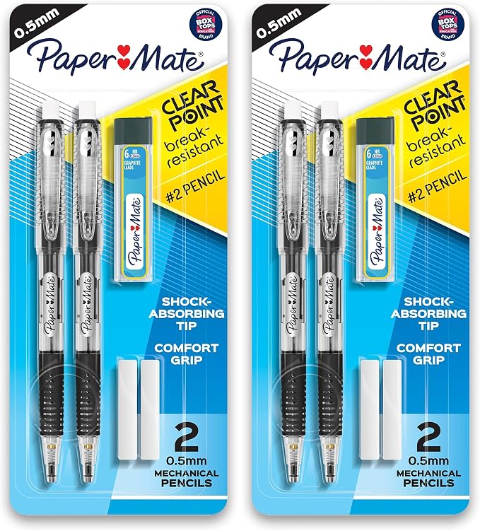 Paper Mate Clearpoint Mechanical Pencils, 0.5mm Break-Resistant HB #2 Lead by Unknown