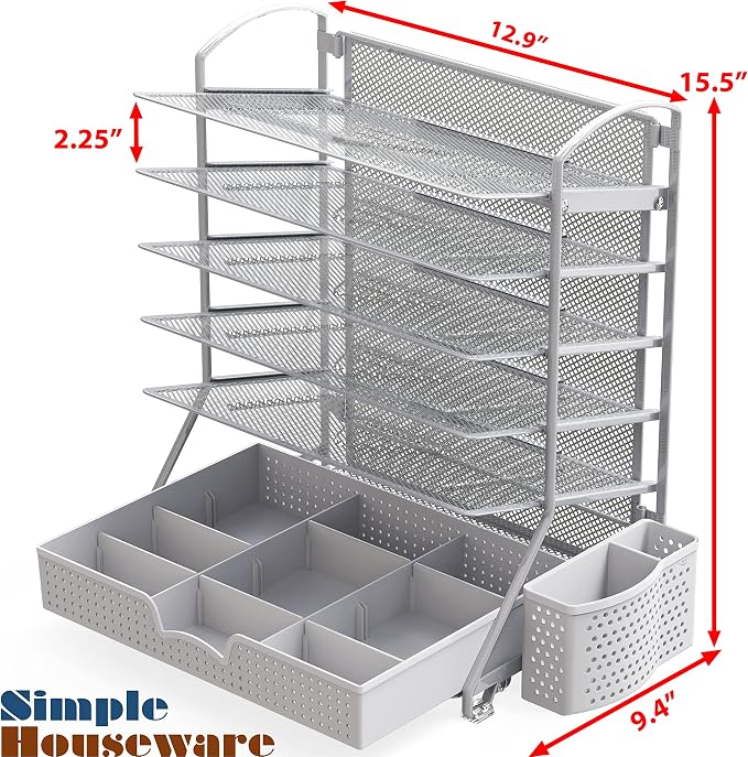 Simple Houseware 6-Tier Desk Document File Tray Organizer - Image 2