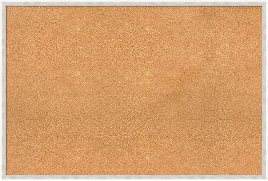 Amanti Art Natural Cork Board for Wall, 25x37 Vision Board with White Frame, Large Corkboard Office Decor for Home Organization, Modern Corkboard Pinboard to Display Items for Home Organization in-DeskLoop Office