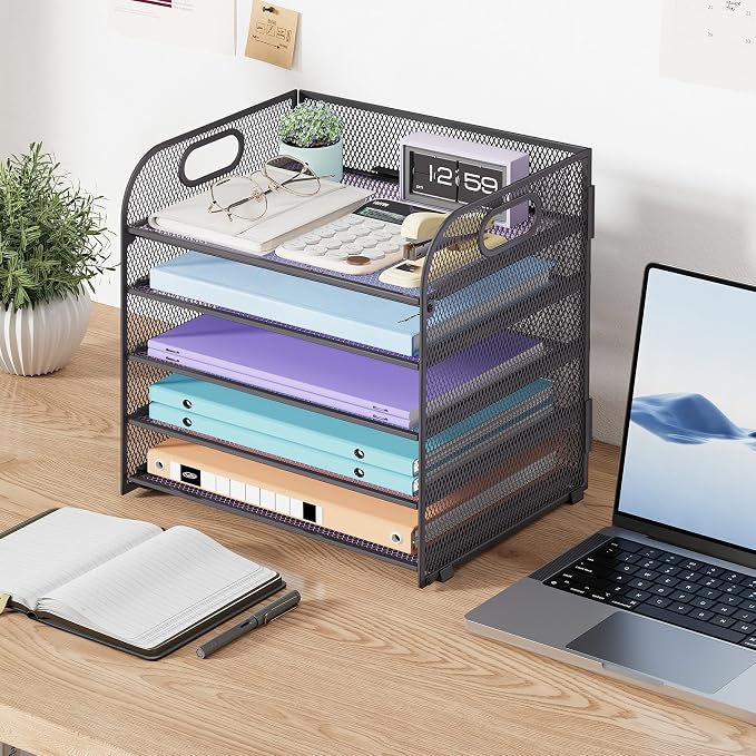 Cawukege 2 Pack 5 Tier Paper Organizer, Letter Tray - Image 7