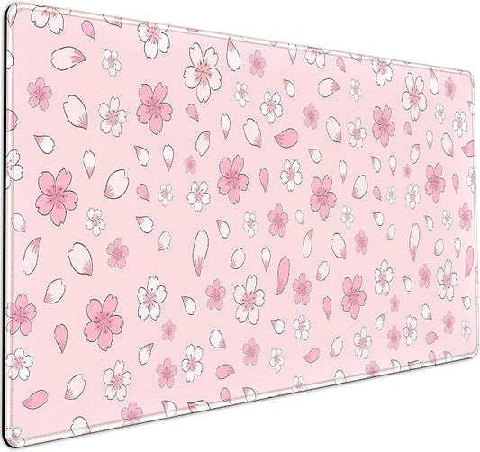 LuckyCow Pink Cherry Blossom Large Mouse Pad XXL 31.5''x15.7'', Pastel Anime by LuckyCow