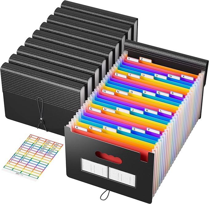 ABC life 10 Pack 26 Pockets Accordion File Organizer, Expanding File Folders by ABClife