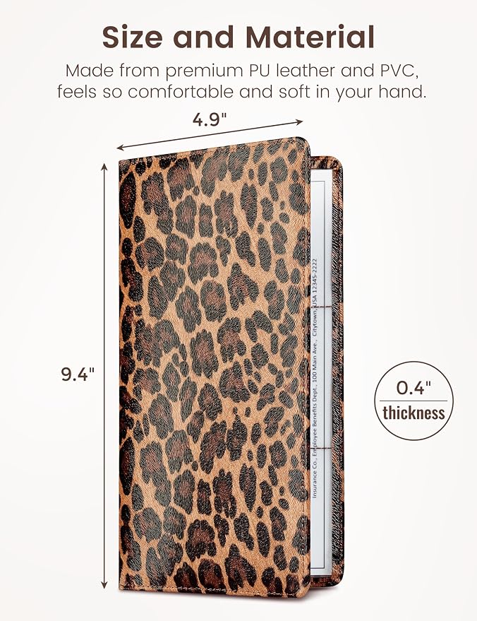 Yarnic Leopard Car Registration and Insurance Holder, Car Document Holder - Image 2