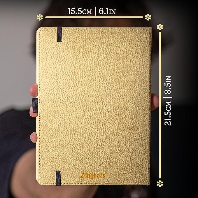 Dingbats* Wildlife Plain Writing Journal Notebook A5 - Vegan Leather Hardcover - Ideal for Work, Travel - Pocket, Elastic Closure, & Bookmark-DeskLoop Office