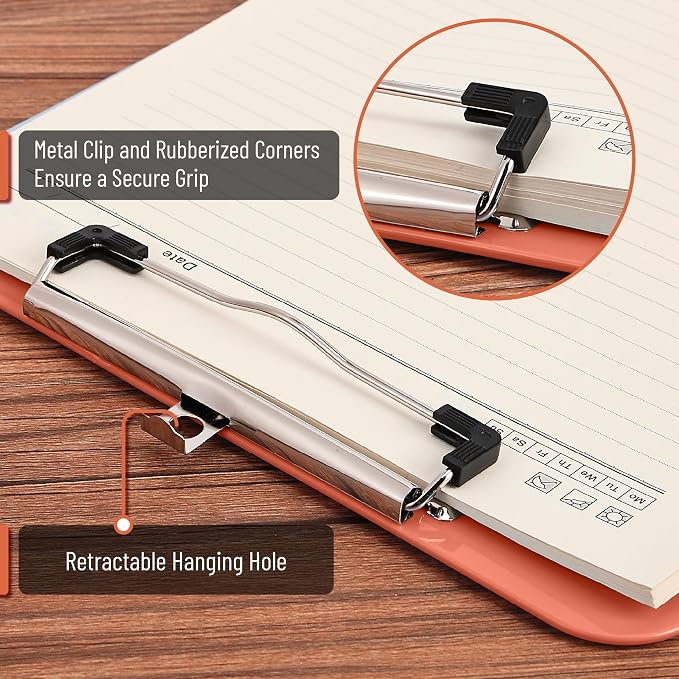 Mr. Pen- Plastic Clipboard, 12.5" x 9", 2 Pack | Coral Pink Clipboard Plastic - Image 3