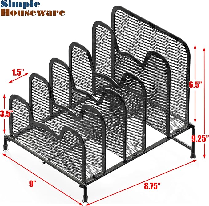 Simple Houseware Desk 5 Sections Step File Sorter Organizer - Image 6