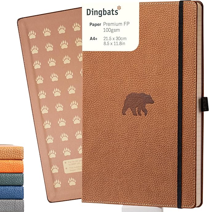 Dingbats* - Wildlife Dotted Extra Large A4 Notebook - PU Leather Hardcover by DingbatsNotebooks