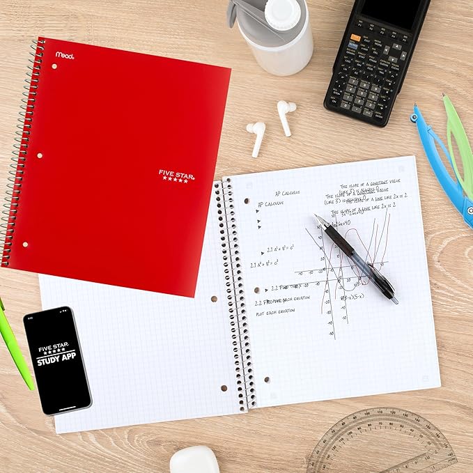 Five Star Spiral Notebook + Study App, 1 Subject, Graph Ruled Paper, 8.5" x 11" - Image 5