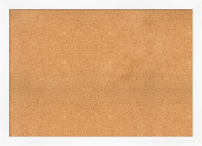 Amanti Art Natural Cork Board for Wall, 31x43 Vision Board with White Frame, X-Large Corkboard Office Decor for Home Organization, Modern Corkboard Pinboard to Display Items for Home Organization in-DeskLoop Office