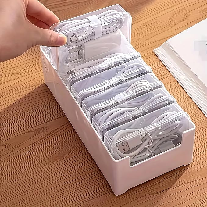 11 Box Cable Organizer Storage Box, Desktop Cable Management - Image 6
