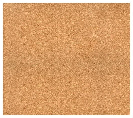 Amanti Art Natural Cork Board for Wall, 33x37 Vision Board with White Frame, X-Large Corkboard Office Decor for Home Organization, Modern Corkboard Pinboard to Display Items for Home Organization in-DeskLoop Office